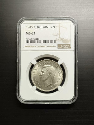 NGC 英國 1945年 喬治六世 半克朗 銀幣 喬六 MS