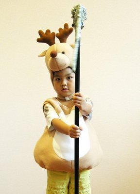 麋鹿蓬蓬裝(附頭套)，聖誕麋鹿裝/萬聖節服裝/party/兒童變裝，X射線【W390010】