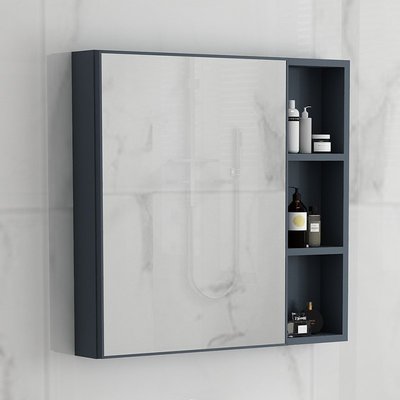 熱賣 太空鋁掛墻式浴室鏡柜浴室柜組合衛生間儲物箱鏡子收納盒單獨鏡箱
