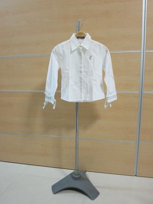 【Hearty】全新現貨 哈禔專櫃 童裝 女童 氣質亮麗有型百搭水鑽白色襯衫 6號/120 (115CM-125CM)
