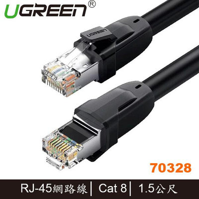 【MR3C】含稅 綠聯 1.5M CAT8網路線 24AWG 8MM加粗線徑 25Gbps電競級網路線 (70328)