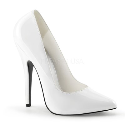Shoes InStyle《六吋》美國品牌 DEVIOUS 原廠正品漆皮極端高跟尖頭包鞋 有大尺碼『白色』