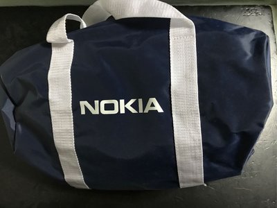 全新 Nokia 經典款海軍藍 手提 肩背 側背 三用 圓筒包 長46 高20公分