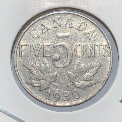 【二手】 年喬五國王加拿大楓葉5分RE010，1930年版克書X310 錢幣 紙幣 硬幣【明月軒】