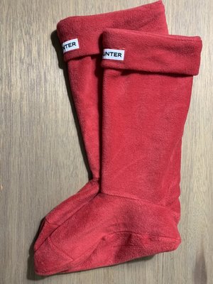【精品】HUNTER 雨鞋高筒靴襪子 Size M 紅色