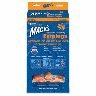 美國 Mack's 兒童矽膠耳塞 200副裝 每副耳塞獨立包裝 20829
