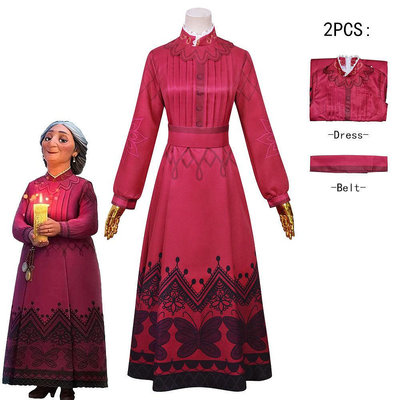 cosplay服裝 魔法滿屋cos服米拉貝外婆Abuela Alma cosplay紅色連衣裙套裝現貨 SW008