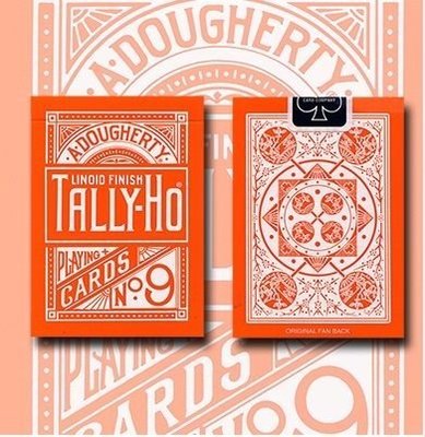 TALLY-HO ORANGE ROSE 反橘扇背 撲克牌