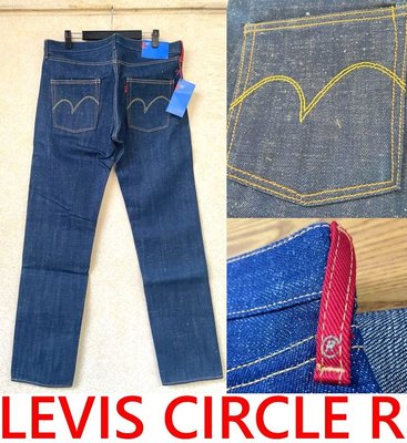 BLACK全新LEVIS.JAPAN史上最高等級CIRCLE R天然藍染R1002混紡棉麻丹寧褲/牛仔褲