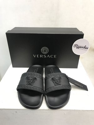 Versace 黑白 立體女王頭 橡膠 拖鞋 全新正品 男裝 男鞋 歐洲精品