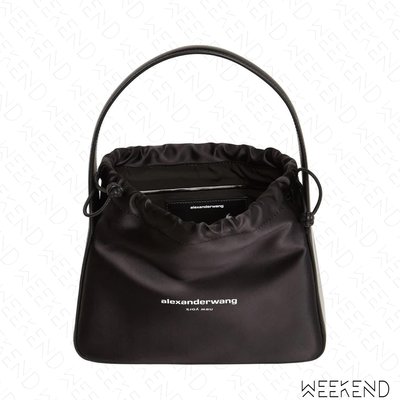 WEEKEND】 ALEXANDER WANG Ryan Satin Small 小款 緞面 手提包 黑色