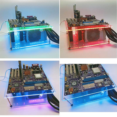 開放MATX雙層簡易裸機箱透明DIY個性電腦機架RGB跑馬燈SFXATX