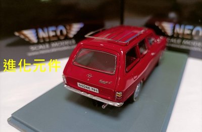Neo 1 43 歐寶仿真旅行汽車模型Opel Kadett B Caravan 1971 紅色
