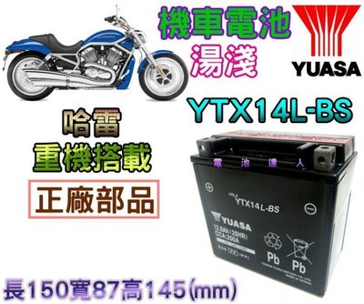 新莊新泰【電池達人】湯淺 重型 機車 電瓶 電池 YTX14L 哈雷 Harley Davidson 883 1200