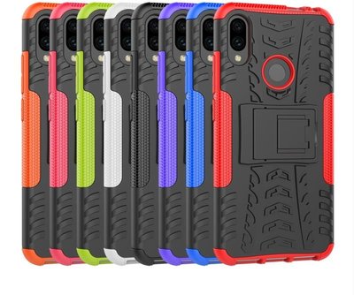 紅米note7 pro手機殼創意數碼配件 炫紋二合一支架防摔保護套