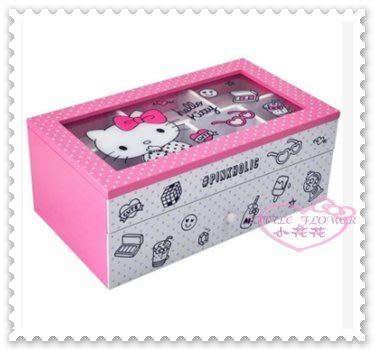 ♥小花花日本精品♥ Hello Kitty 飾品收納盒 抽屜 收納盒 飾品盒 珠寶盒 居家生活必備 12038107