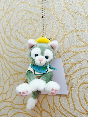 奇花園日本東京迪士尼海洋館限定Duffy好友Gelatoni傑拉東尼衣服畫家貓坐姿娃娃吊飾