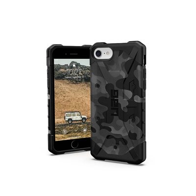 森尼3C-UAG iPhone 8/SE (2022) 耐衝擊迷彩保護殼-黑 (美國軍規 防摔殼 手機殼)-品質保證