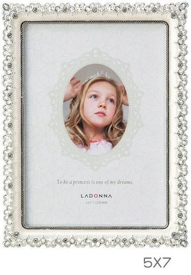 日本Ladonna BRIDAL系列 絢麗鑽飾 5X7水晶鏤空結婚相框/ MJ87-2L-WH -另有4x6款!