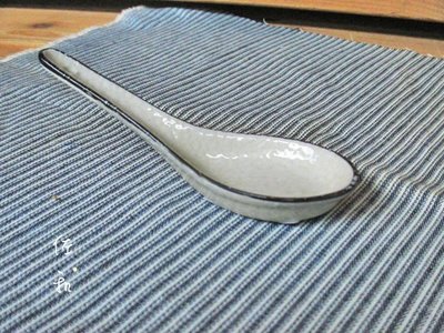 ~佐和陶瓷餐具~【82GA010 二針匙(白梅)】/開店 湯匙 拉麵匙 /