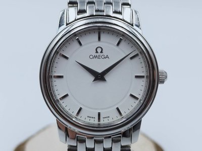 【發條盒子A5807】OMEGA 歐米茄 Prestige系列 白面石英 不銹鋼經典女錶 595.1150