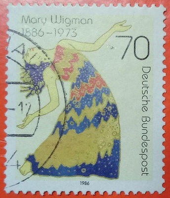 德國郵票舊票套票 1986 Mary Wigman "Dance in Silence" from 'Autumnal Dances'