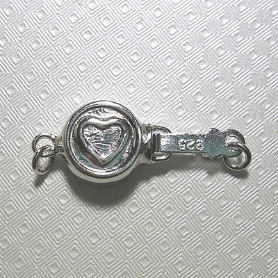 琥珀貓~【925純銀材料配件】花式扣頭:壓紋愛心~一個