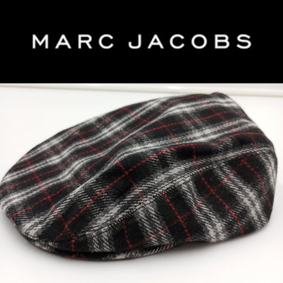 【皮老闆二店】 二手真品 MARC JACOBS 帽子 格紋帽 小偷帽  扁帽 紳士帽 鴨舌帽 韓國製 T264