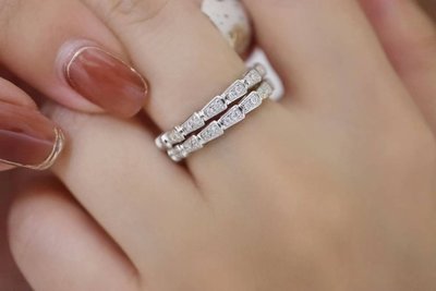 【18K金鑽石戒指】18K金天然鑽石戒指 滿鑽小蛇戒 小精緻加分款 輕鬆擁有