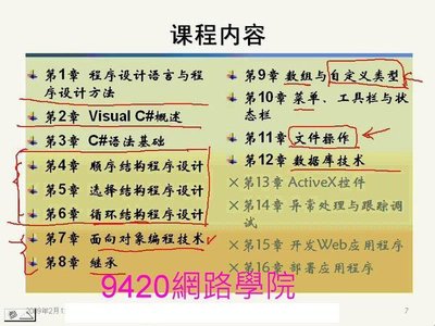 【9420-1215】Windows程式設計(C#) 教學影片- (27講, 上海交大), 299元!