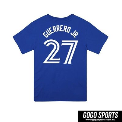 MLB Majestic-藍鳥隊Vladimir Guerrero Jr.背號27號短T 寶藍色