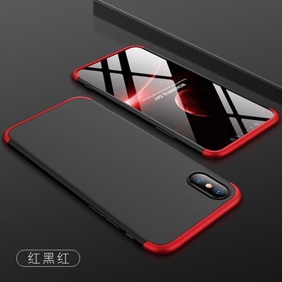 GMO 贈軟膜iPhone Xs X 5.8吋GKK紅黑紅360度3段全包殼完美包覆手機殼保護殼手機套保護套
