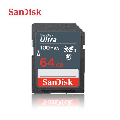SANDISK Ultra SD 64G C10 UHS-I 速度100MB/s 記憶卡 (SD-SDU-NR-64G)