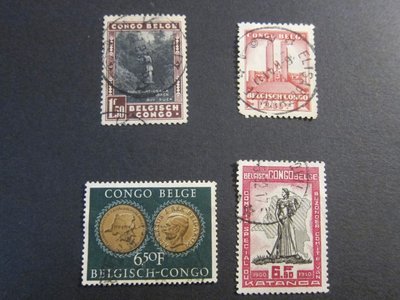 【雲品13】剛果Congo 1937 Sc 168,180,260,289 FU 庫號#B538 91436