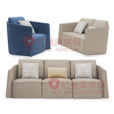 [紅蘋果傢俱] 現代 簡約 輕奢風SZ-1609沙發1+2+3 皮沙發 沙發組 輕奢沙發 多件沙發組 客廳