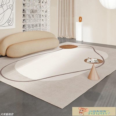 北歐抽象地毯客廳簡約線條茶幾墊臥室毛絨床邊藝術日系INS風地墊-促銷