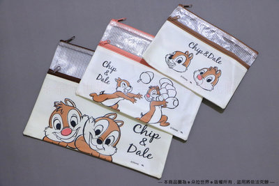 日本 迪士尼 Disney Chip & Dale 奇奇與蒂蒂 PVC材質 拉鍊袋 收納袋 花栗鼠 共三款