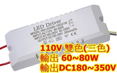 電源驅動器 110V LED driver 恆流變壓器 驅動電源 投射燈照明燈 DC 300mA 60W 80W