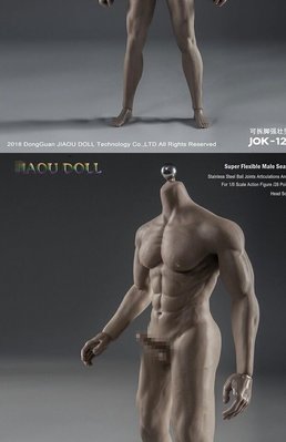 BOxx潮玩~JIAOUDOLL嵐 新款男包膠 強壯體型 肌肉素體 1/6 繪畫人體 12寸兵人包膠 不含頭雕