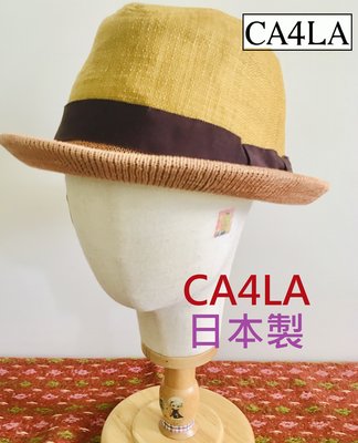 【CA4LA】帽🍑芥黃色 麻帽 四季帽 紳士帽 日本製