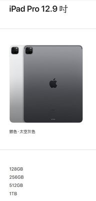 【2021新款】Apple iPad Pro 12.9吋 WiFi+Cellular 2TB 銀/太空灰