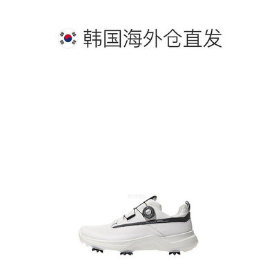 鞋子韓國直郵Ecco高爾夫球鞋男女同款有釘黑白色舒適休閑時尚質地愛步