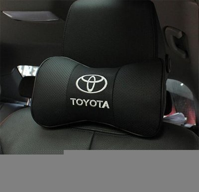Toyota豐田凱美瑞RAV4普拉多威馳漢蘭達護頸枕靠卡羅拉雷淩汽車真皮頭枕一對
