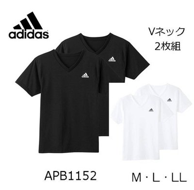 ❈花子日貨❈日本 adidas 愛迪達 吸濕排汗 V領 短袖 T恤 上衣 排汗衫 2件組