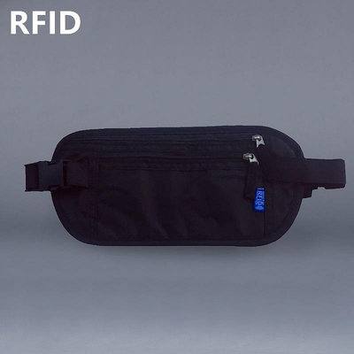 快速出貨 新款防盜防信息泄露旅行錢包貼身腰包RFID護照腰包運動防掃描防水