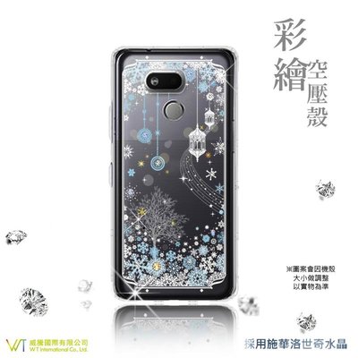 【WT 威騰國際】WT ® HTC Desire 12s 施華洛世奇水晶 彩繪空壓殼 軟殼 -【映雪】