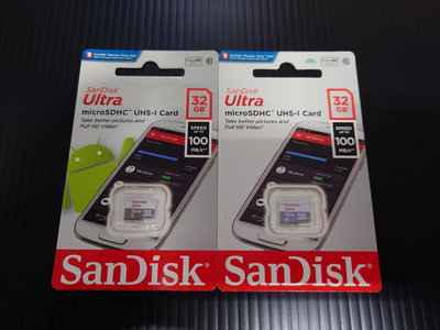 全新 SanDisk Ultra microSDHC UHS-1Card 記憶卡 (100MB/s) (32GB)