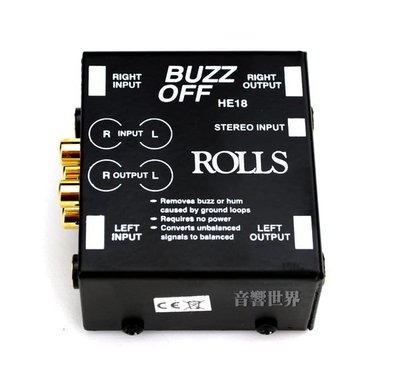 音響世界‧美國Rolls HE18 Buzz Off音響雜訊消除器 (Made in USA)‧含稅保固‧已到貨中