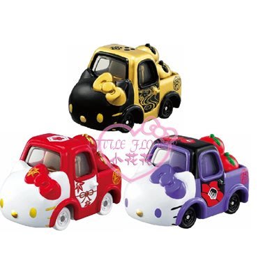 ♥小花花日本精品♥HelloKitty大臉黑金紫色紅色和服系列多美小汽車 玩具小汽車1707301