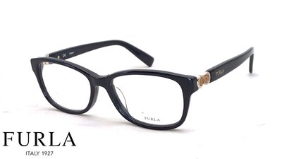 【本閣】FURLA VU4839 義大利精品光學眼鏡方膠框 男女黑色 與GUCCI同型 竹節造型粗厚